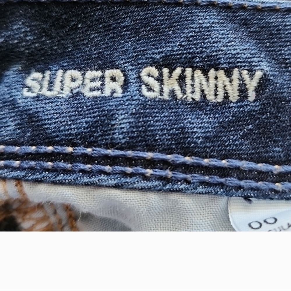 AMERICAN EAGLE ZIP FRONT SUPER SKINNY JEANS DARK WASH SIZE 00 hp🔥🔥🔥 - Picture 8 of 10